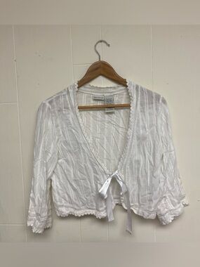White Stag White Lace-Trim Cardigan